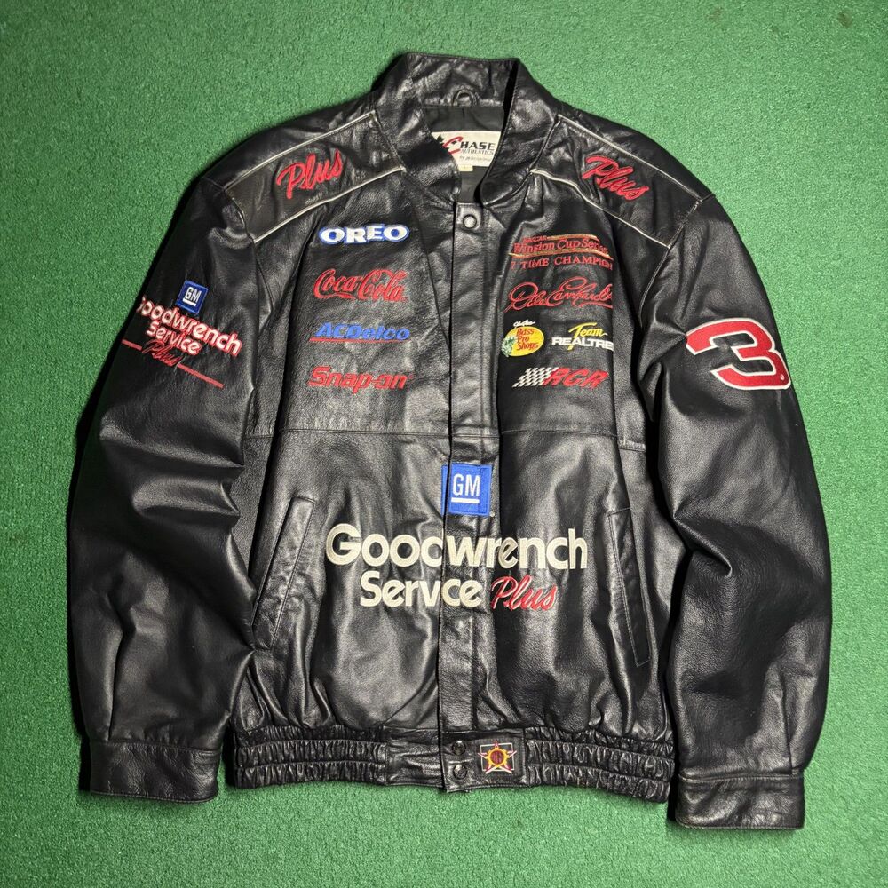 Vintage Dale Earnhardt #3 Chase Authentics Leather NASCAR Jacket Large JH Design